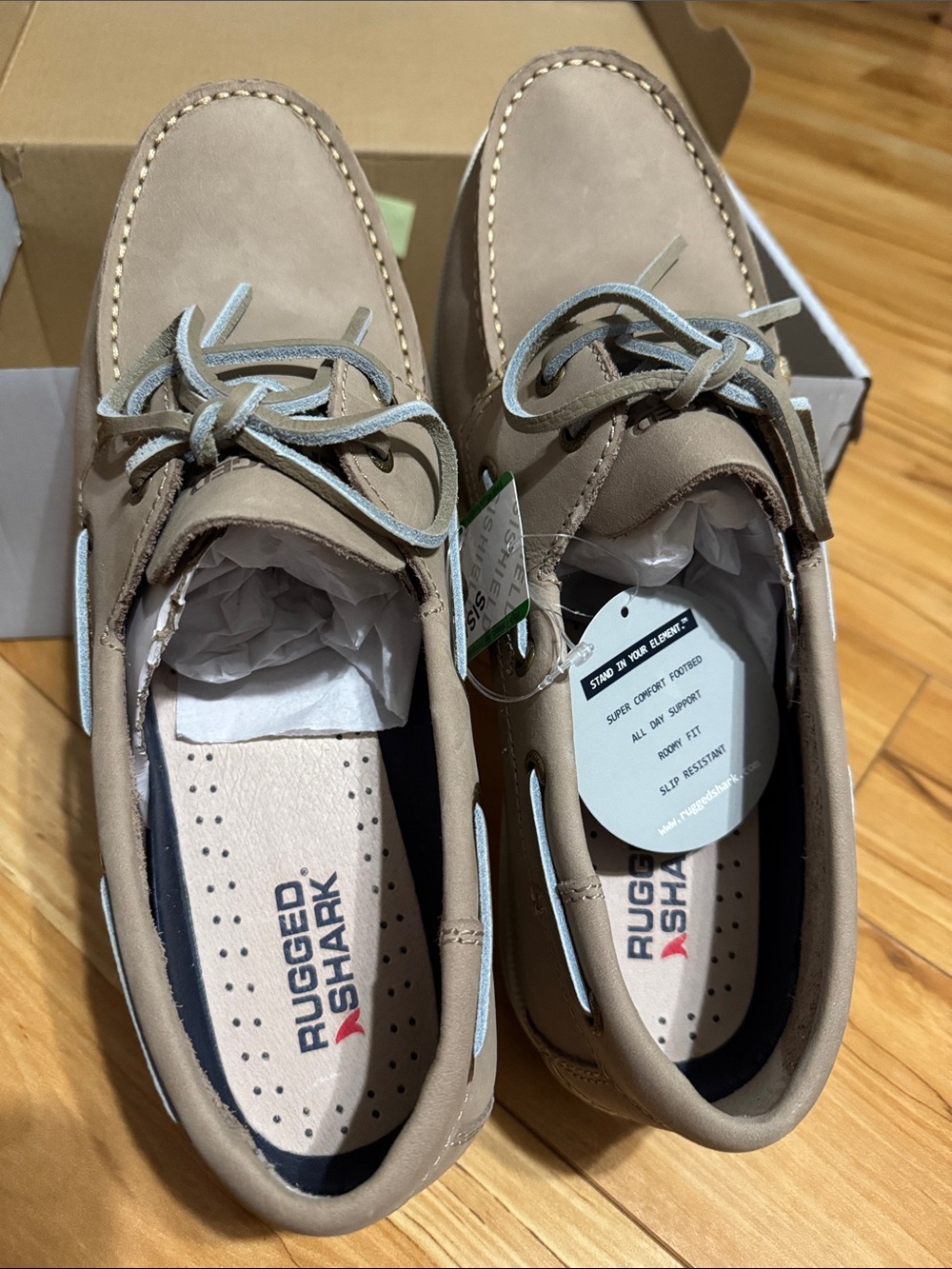 Men's leather Taupe Boat Shoes size 11.5